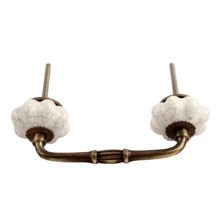 Cream Melon Cackle Ceramic Bridge Handle